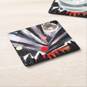 Another World Painting by Alfred Fox Square Paper Coaster