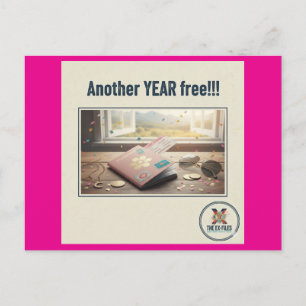 Another year free (F) Holiday Postcard