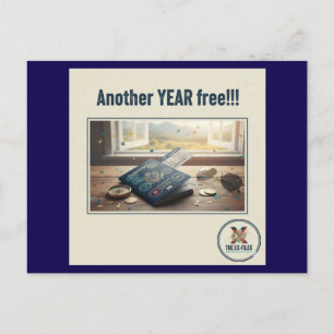 Another year free (M) Holiday Postcard