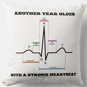 Another Year Older With A Strong Heartbeat ECG/EKG Cushion