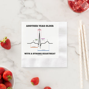 Another Year Older With A Strong Heartbeat ECG EKG Napkin