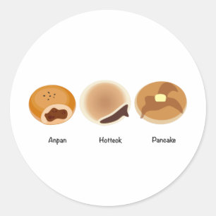 Anpan,Hotteok,Pancake Classic Round Sticker