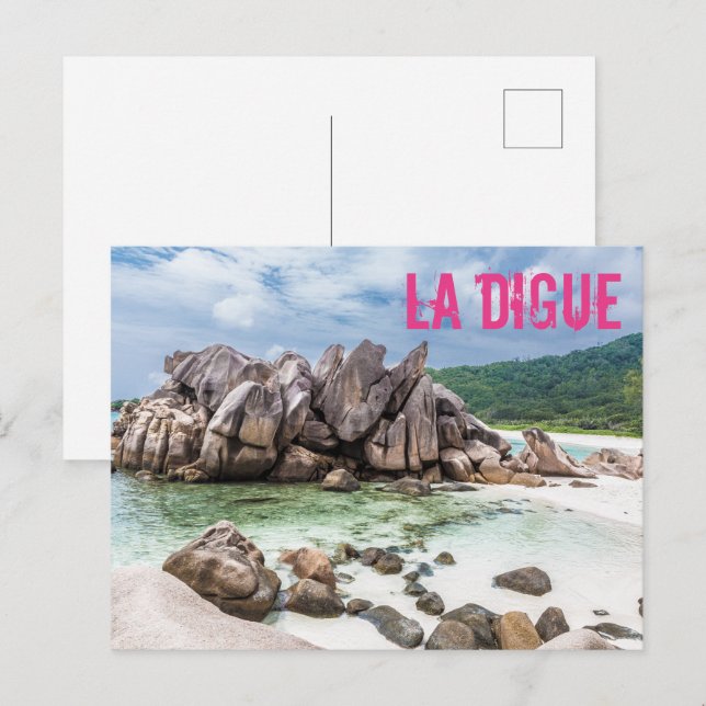 Anse Cocos Seychelles La Digue Beach gift Holiday Postcard (Front/Back)