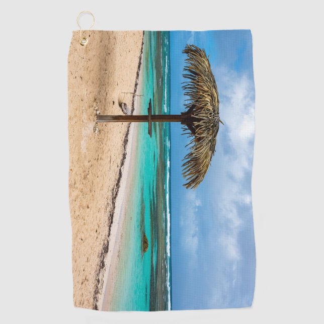 Anse des Rochers beach Golf Towel (Front)