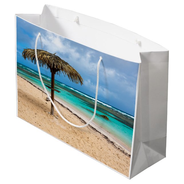 Anse des Rochers beach Large Gift Bag (Back Angled)
