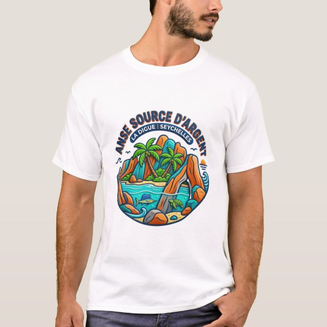 ANSE SOURCE D'ARGENT LA DIGUE SEYCHELLES T-Shirt (Front)