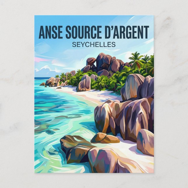 Anse Source d'Argent Seychelles Postcard (Front)