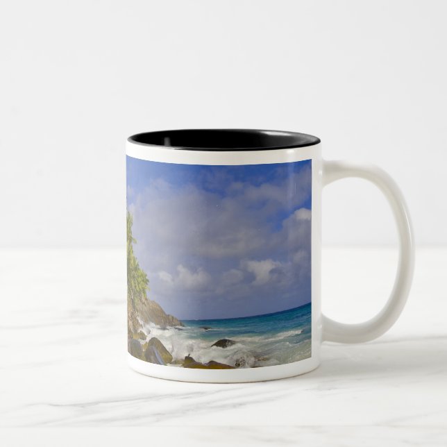 Anse Victorin Beach 4 Two-Tone Coffee Mug (Right)
