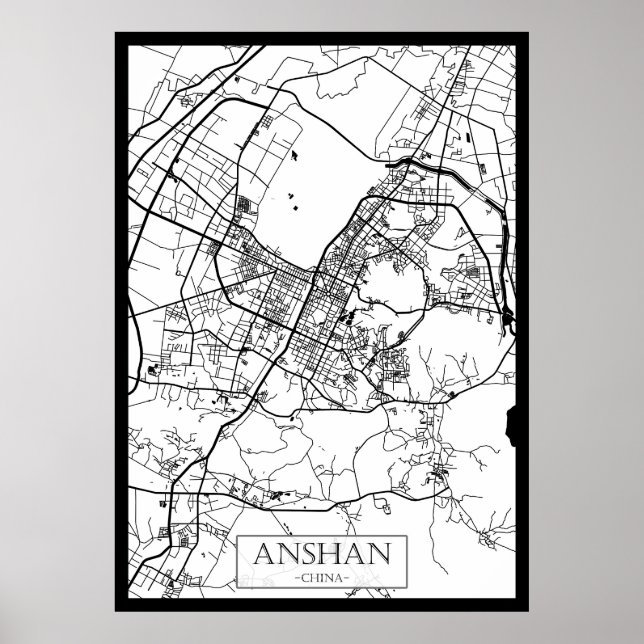 Anshan China City Map Poster (Front)