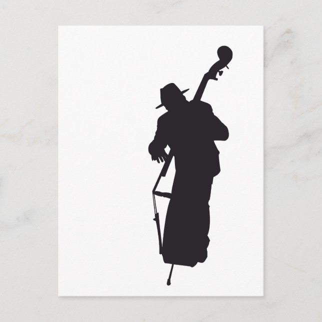 ansichtkaart double bass player postcard (Front)