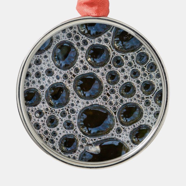 Anstract Bubble Pattern Metal Ornament (Front)