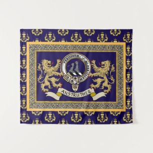 Anstruther Clan Badge Personalised Blue Tapestry
