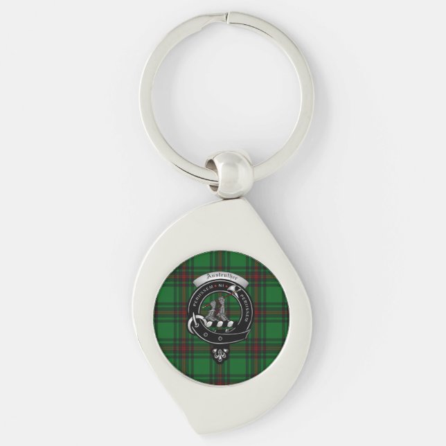 Anstruther Clan Badge Silver Metal Key Ring (Front)