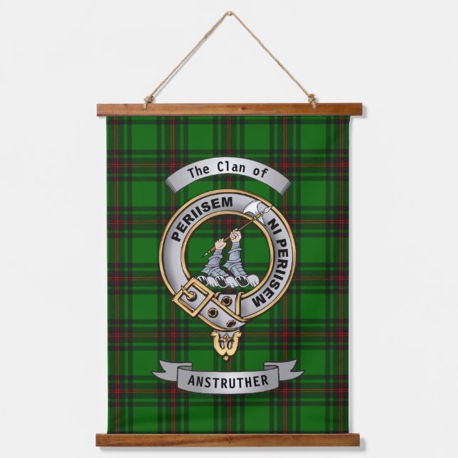 Anstruther Clan Badge & Tartan  Hanging Tapestry (Front)