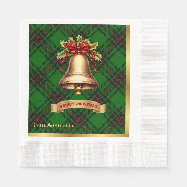 Anstruther Personalised Tartan Christmas Napkin (Front)