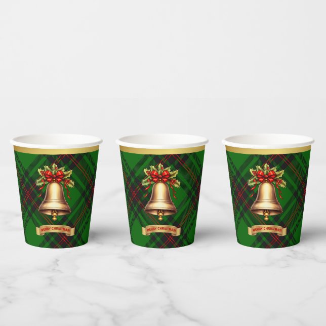 Anstruther Personalised Tartan Christmas  Paper Cups (Multi)