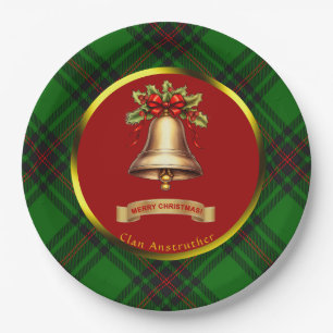 Anstruther Tartan Personalised Christmas Paper Plate