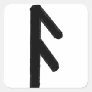 ansuz rune square sticker