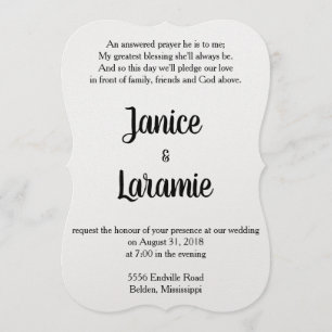 Answer to prayers Wedding Invitation
