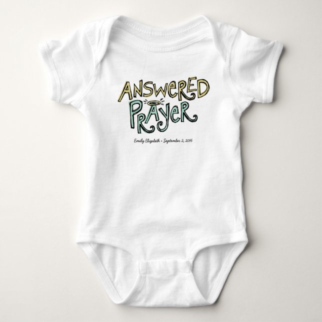 Answered Prayer Baby One Piece Baby Bodysuit (Front)