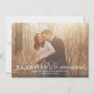 Answered Prayer Pregnancy Announcement Photo Card
