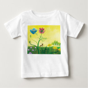 Ant and butterfly on wildflower meadow baby T-Shirt