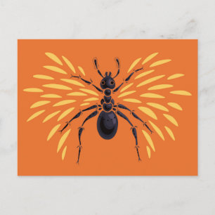 Ant Art Insect Lover Fiery Orange Entomology Postcard