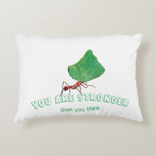 Ant carrying a big leaf decorative cushion