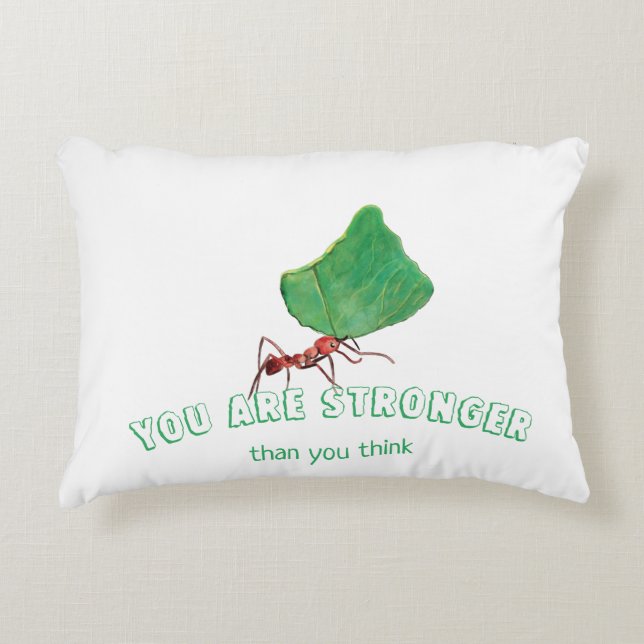 Ant carrying a big leaf   decorative cushion (Front)