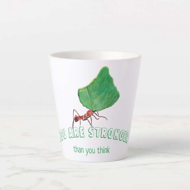 Ant carrying a big leaf   latte mug (Front)