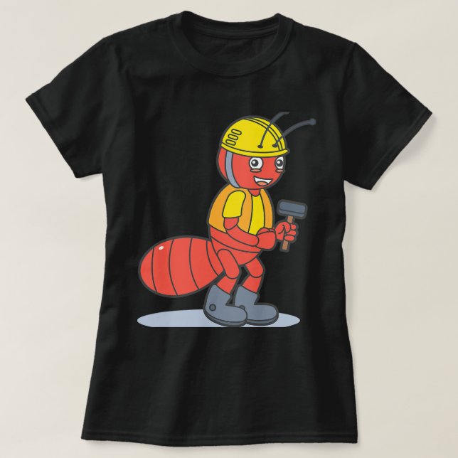 Ant Construction Worker Costume Contractor Laborer T-Shirt (Design Front)
