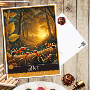 Ant Cute Family Vintage Animal Postcard