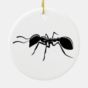 Ant drawing insect ceramic ornament