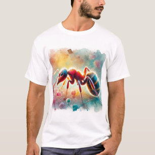 Ant in Watercolor Art 170624AREF125 - Watercolor T-Shirt