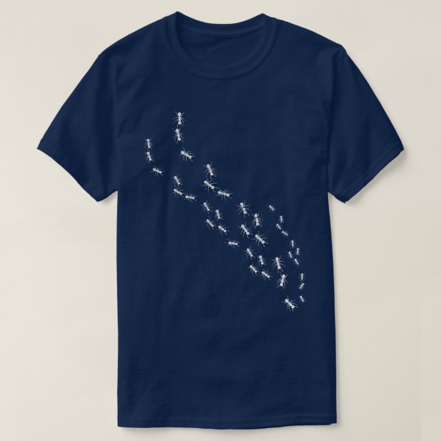 Ant Keeping Line Of Ants T-Shirt (Design Front)