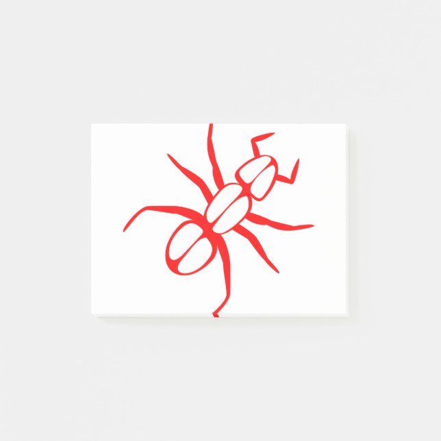 Ant Legs Antennae Red Post-it Notes (Front)