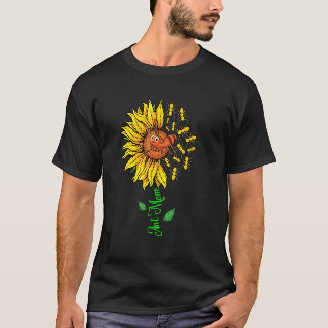 Ant Mom Cute Sunflower Ants Insect Lover Mother's  T-Shirt (Front)