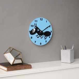 Ant Octopus Design Round Clock