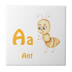 Ant personalise ABC: Letter A - Add Your Name Ceramic Tile