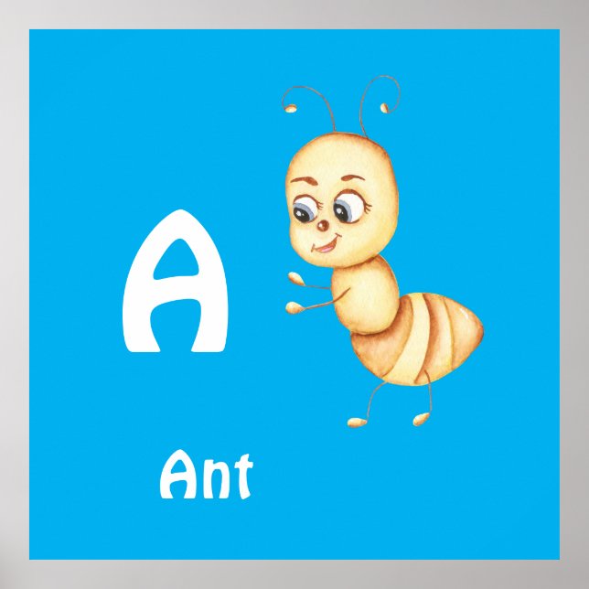 Ant personalise ABC: Letter A - Add Your Name Poster (Front)