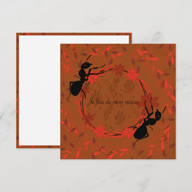 ant, positive affirmation, inspiring phrase invitation (Front/Back)