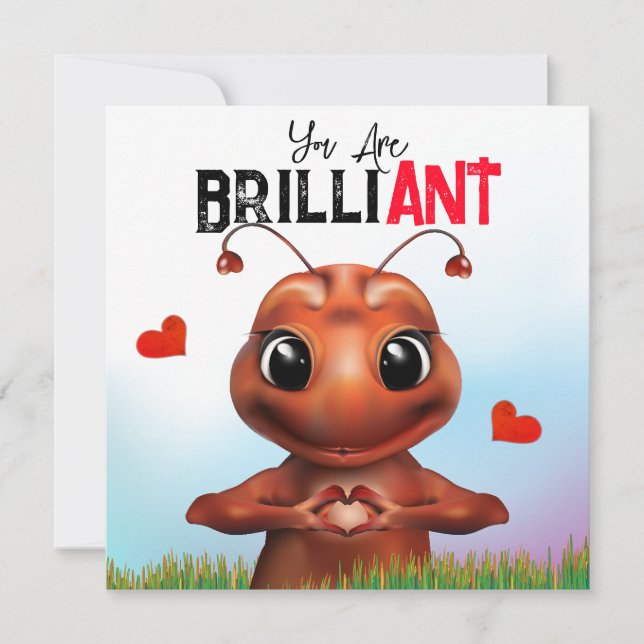 Ant Sign Language Brilliant Birthday Card (Front)