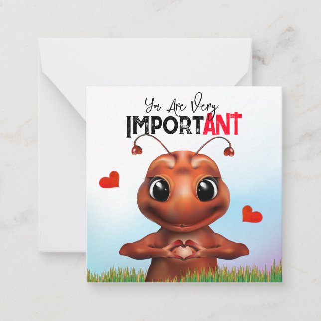 Ant Sign Language Classroom Valentine Card (Front)