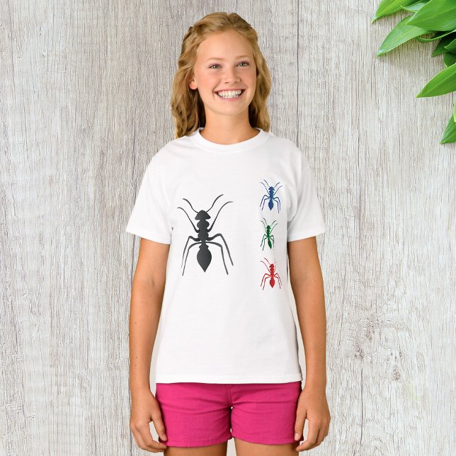 Ant Silhouettes Insects Black Blue Green and Red  T-Shirt (Creator Uploaded)