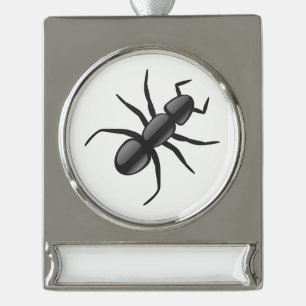 Ant Silver Plated Banner Ornament