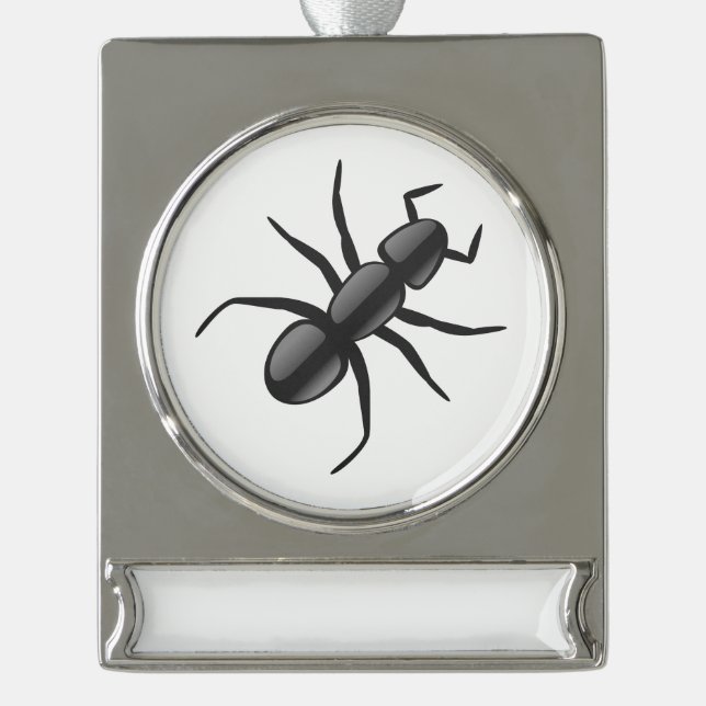 Ant Silver Plated Banner Ornament (Front)