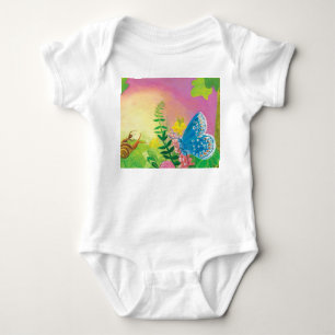 Ant, snail and Chapman's blue butterfly Baby Bodysuit