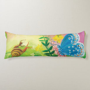 Ant, snail and Chapman's blue butterfly Body Cushion