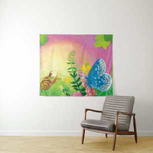 Ant, snail and Chapman's blue butterfly Tapestry