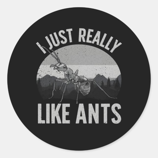 Ant Themed For Insect Ant Classic Round Sticker (Front)